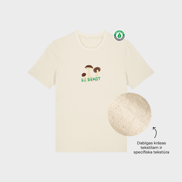 Organiskās kokvilnas T-krekls "Ej bekot"