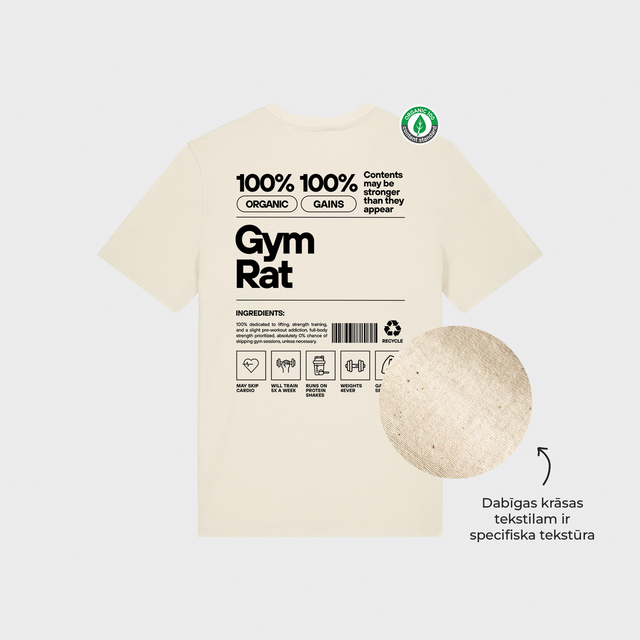 Organiskās kokvilnas T-krekls "Gym Rat"