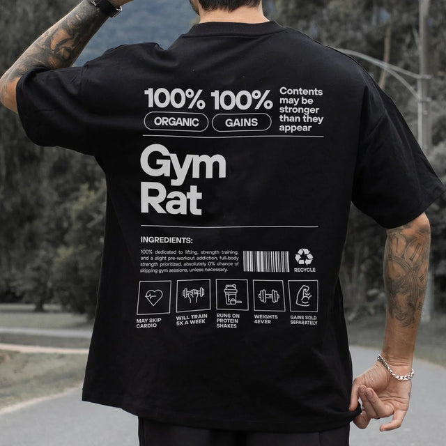 Organiskās kokvilnas T-krekls "Gym Rat"
