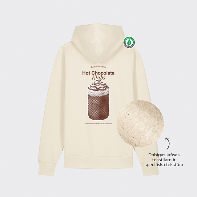 Organiskās kokvilnas hūdijs "Hot chocolate klubs"