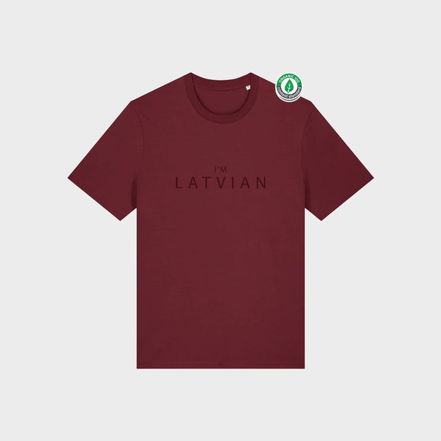 Organiskās kokvilnas T-krekls "I'm Latvian"