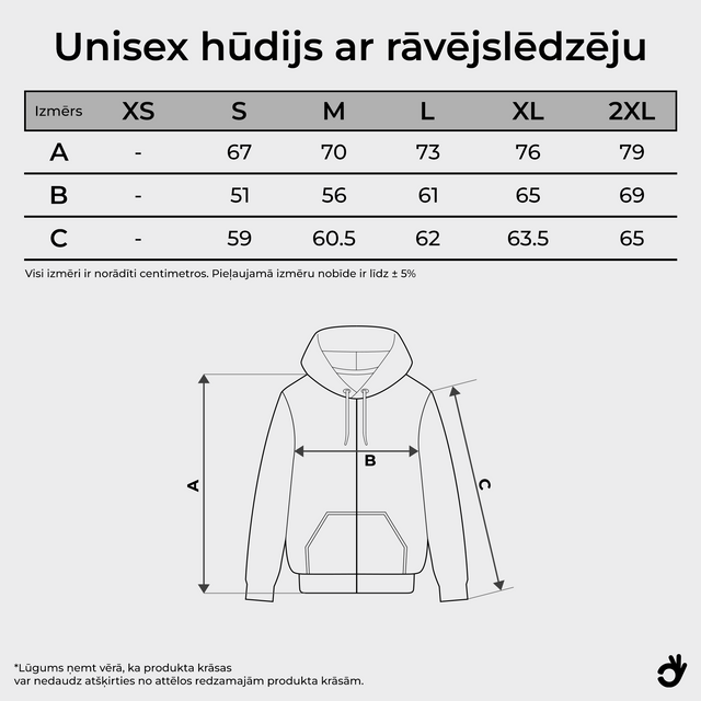 % Rāvējslēdzēja hūdijs M un 2XL izmērā AWDis