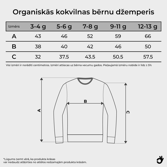 Organiskās kokvilnas bērnu džemperis ar TAVU dizainu
