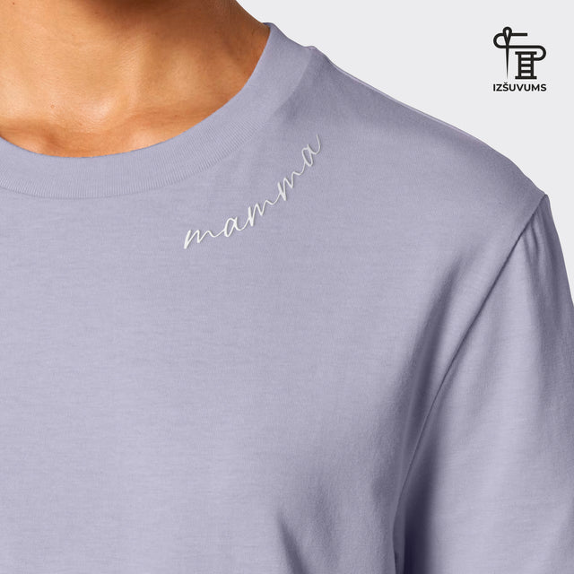 Izšūts organiskās kokvilnas T-krekls "Mamma"