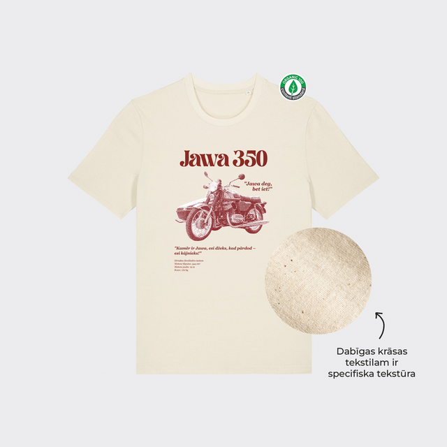 Organiskās kokvilnas T-krekls "Jawa 350"