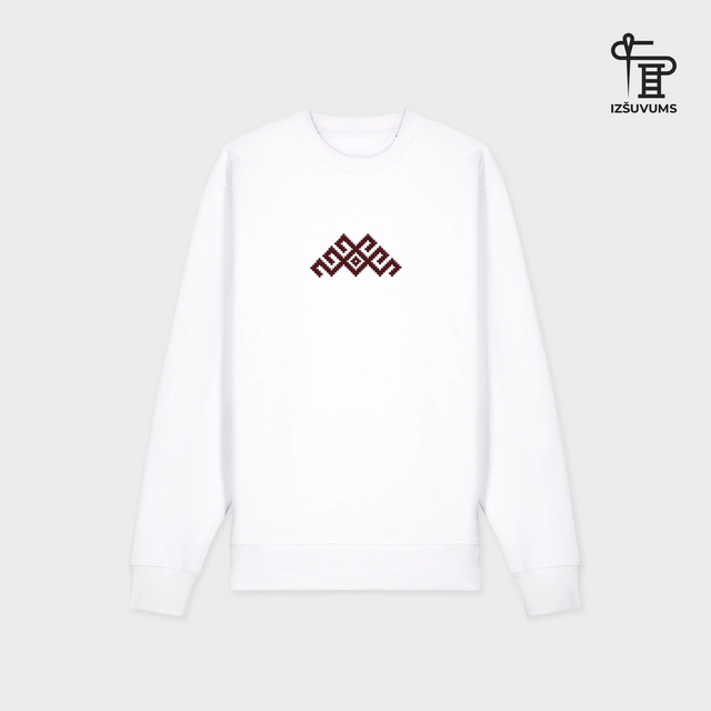 Izšūts organiskās kokvilnas džemperis "Mārtiņa zīme"