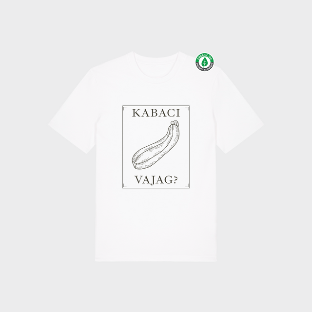 Organiskās kokvilnas T-krekls "Kabaci Vajag?"