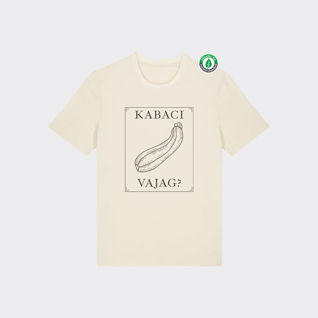 Organiskās kokvilnas T-krekls "Kabaci Vajag?"