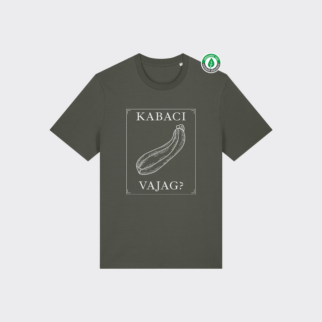 Organiskās kokvilnas T-krekls "Kabaci Vajag?"