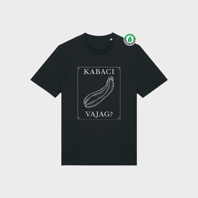 Organiskās kokvilnas T-krekls "Kabaci Vajag?"