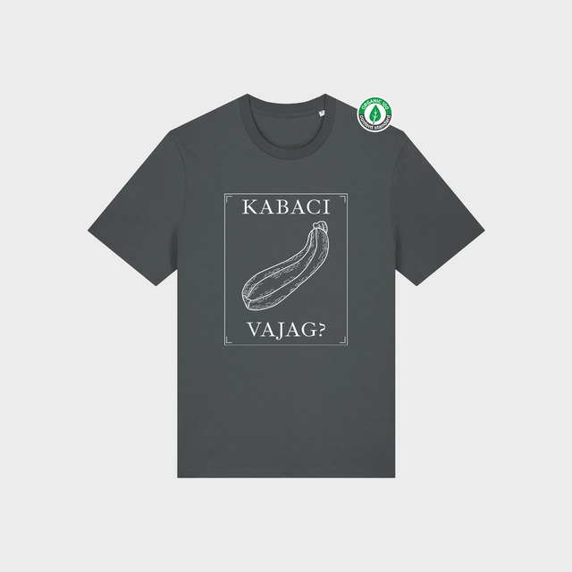 Organiskās kokvilnas T-krekls "Kabaci Vajag?"