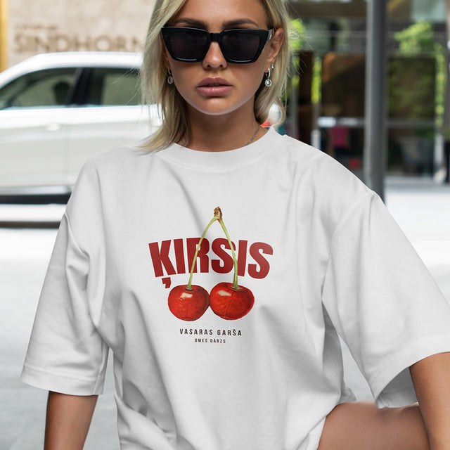 Organiskās kokvilnas T-krekls "ĶIRSIS"