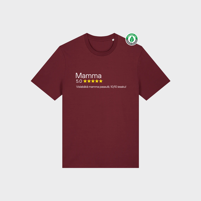 Organiskās kokvilnas T-krekls "Mamma 5 zvaigznes"