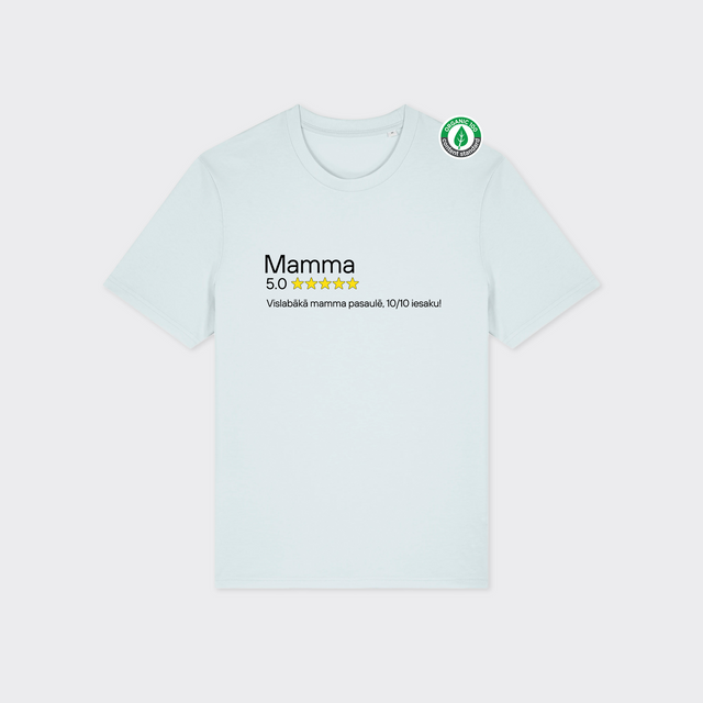 Organiskās kokvilnas T-krekls "Mamma 5 zvaigznes"