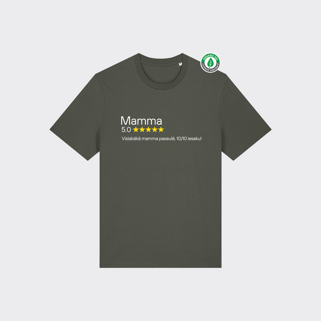 Organiskās kokvilnas T-krekls "Mamma 5 zvaigznes"
