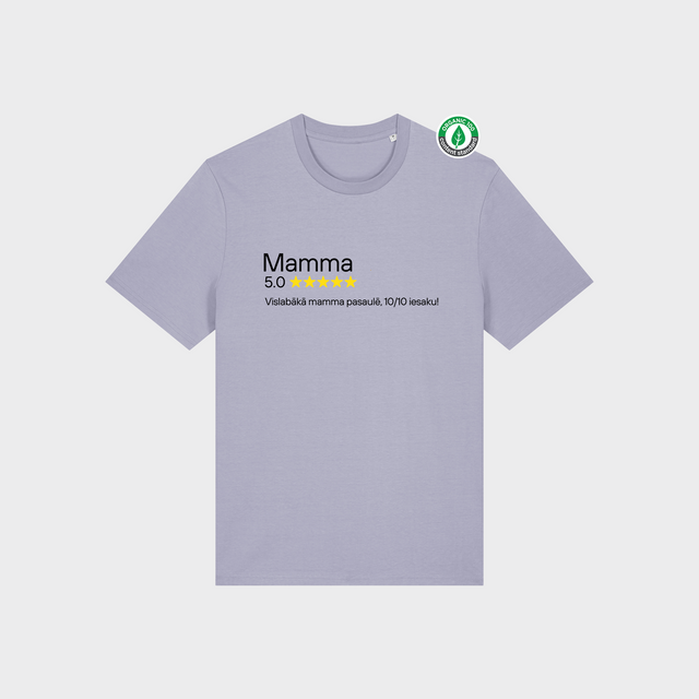 Organiskās kokvilnas T-krekls "Mamma 5 zvaigznes"