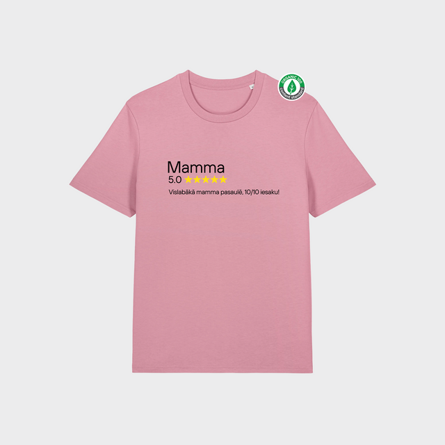 Organiskās kokvilnas T-krekls "Mamma 5 zvaigznes"