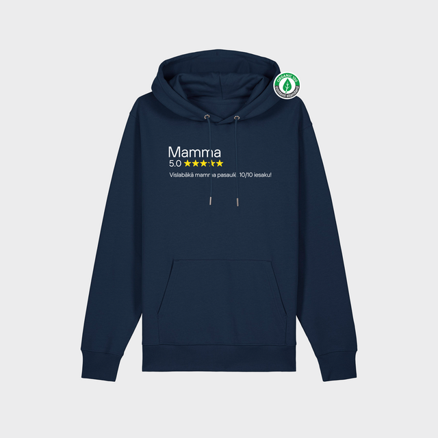 Organiskās kokvilnas hūdijs "Mamma 5 zvaigznes"
