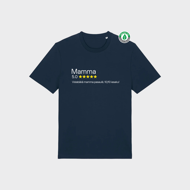 Organiskās kokvilnas T-krekls "Mamma 5 zvaigznes"