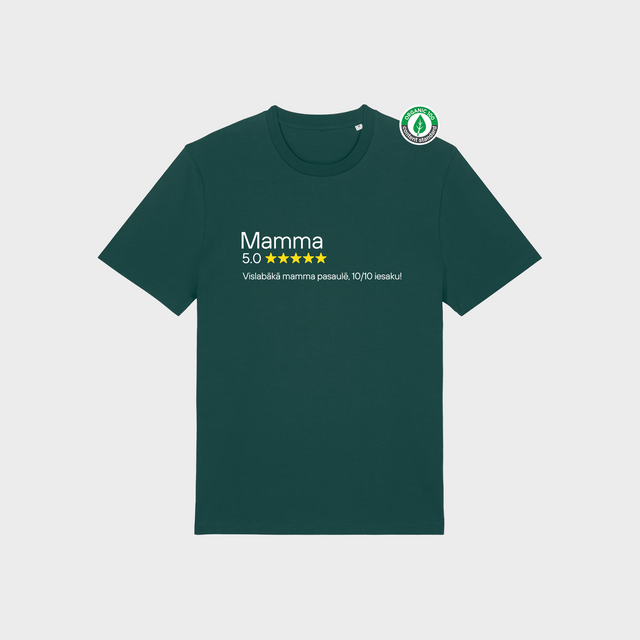 Organiskās kokvilnas T-krekls "Mamma 5 zvaigznes"