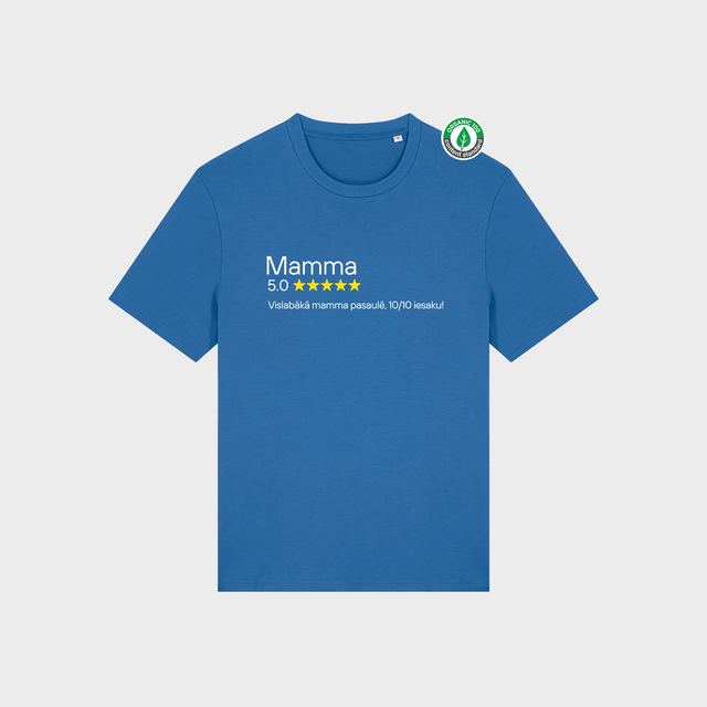 Organiskās kokvilnas T-krekls "Mamma 5 zvaigznes"