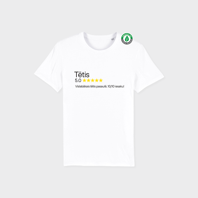 Organiskās kokvilnas T-krekls "Tētis 5 zvaigznes"