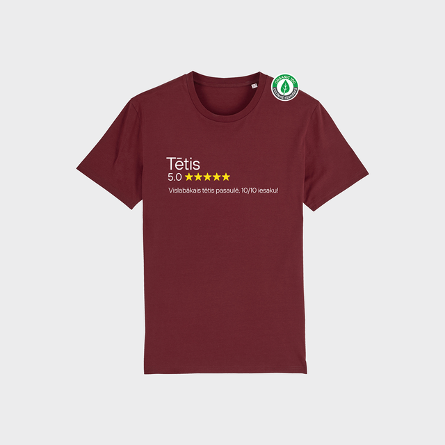 Organiskās kokvilnas T-krekls "Tētis 5 zvaigznes"