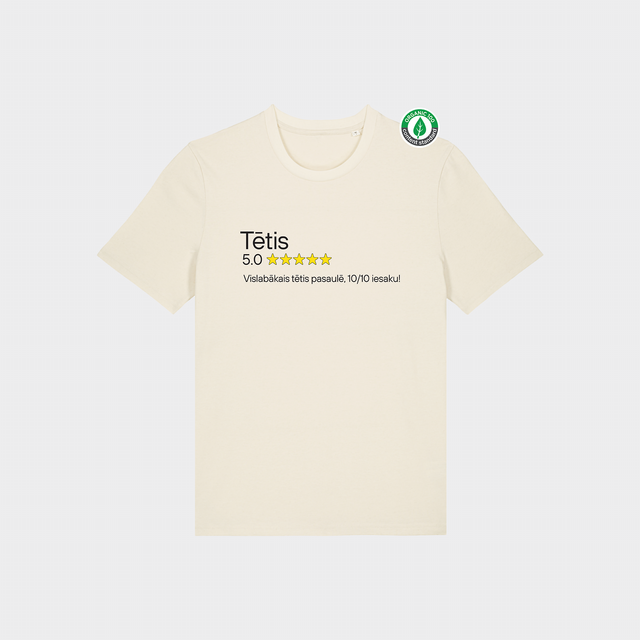 Organiskās kokvilnas T-krekls "Tētis 5 zvaigznes"