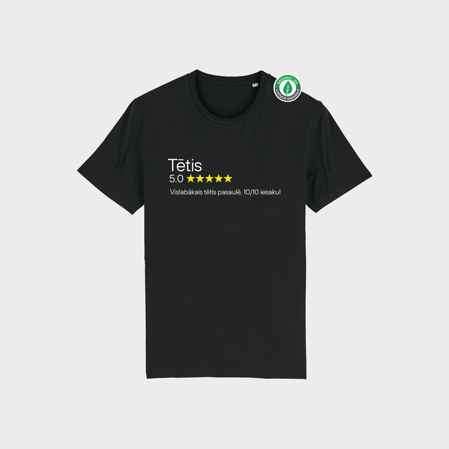 Organiskās kokvilnas T-krekls "Tētis 5 zvaigznes"