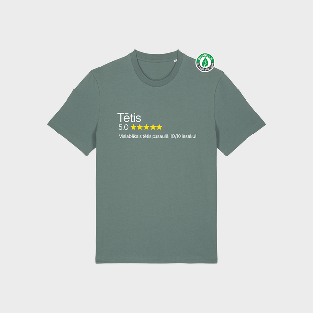 Organiskās kokvilnas T-krekls "Tētis 5 zvaigznes"