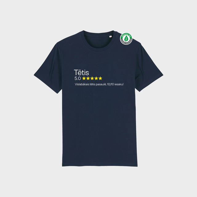 Organiskās kokvilnas T-krekls "Tētis 5 zvaigznes"