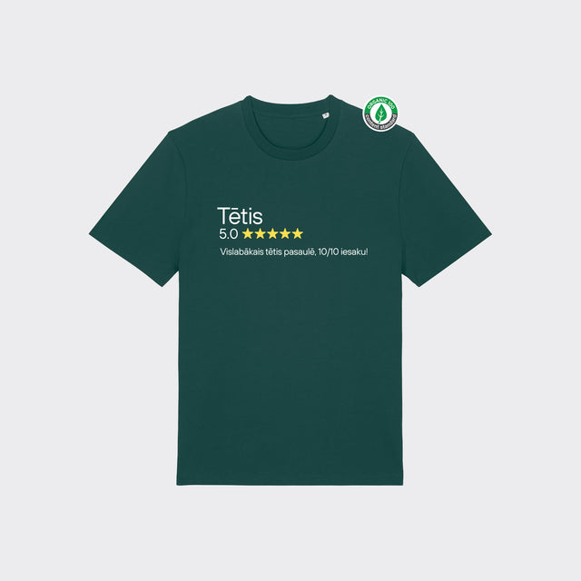 Organiskās kokvilnas T-krekls "Tētis 5 zvaigznes"