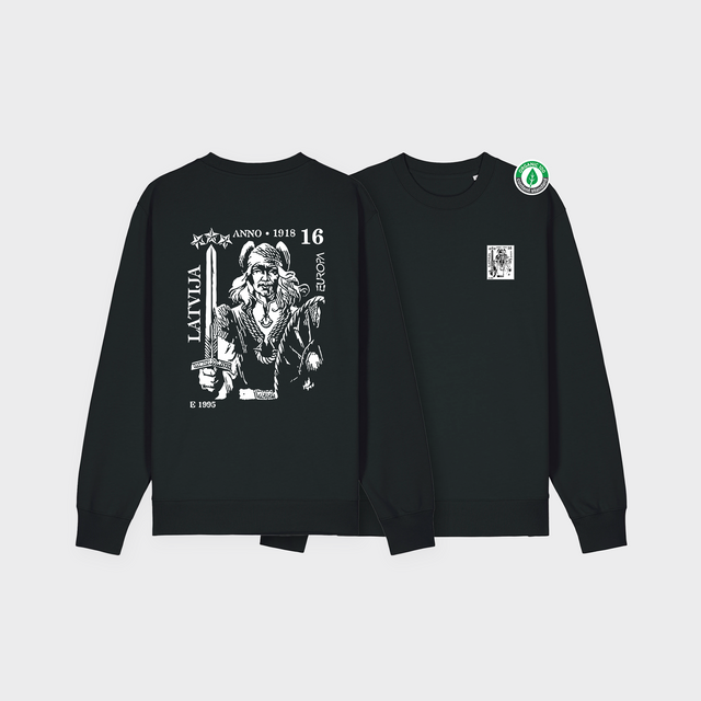 Organiskās kokvilnas džemperis "Lāčplēša pastmarka"