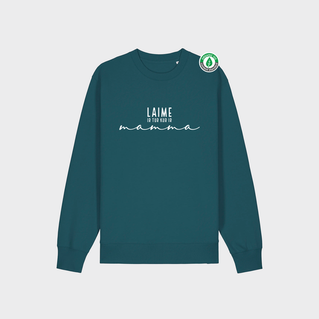 Organiskās kokvilnas Džemperis "Laime ir tur, kur..."