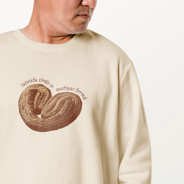 Organiskās kokvilnas džemperis "Latviešu sirdis"