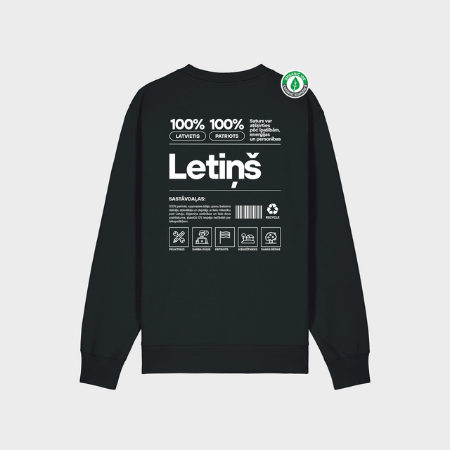 Organiskās kokvilnas džemperis "Letiņš Etiķete"