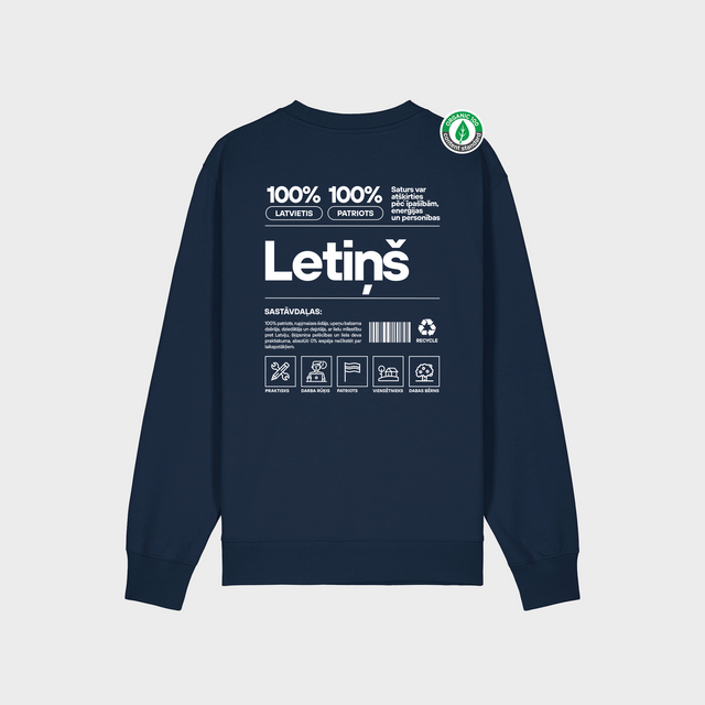 Organiskās kokvilnas džemperis "Letiņš Etiķete"