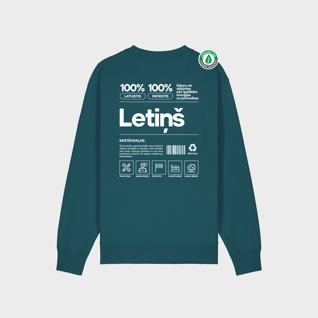 Organiskās kokvilnas džemperis "Letiņš Etiķete"