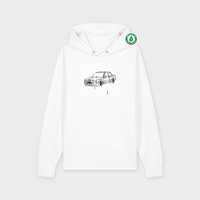 Organiskās kokvilnas hūdijs ar personalizētu "Line art"