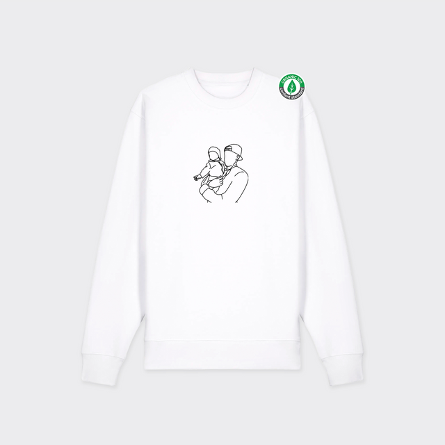 Organiskās kokvilnas džemperis ar personalizētu "Line art"