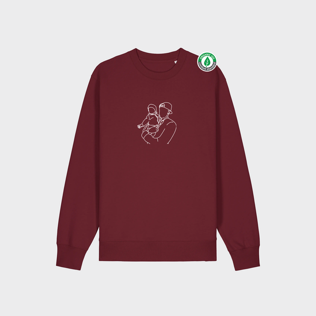 Organiskās kokvilnas džemperis ar personalizētu "Line art"