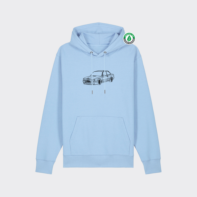 Organiskās kokvilnas hūdijs ar personalizētu "Line art"