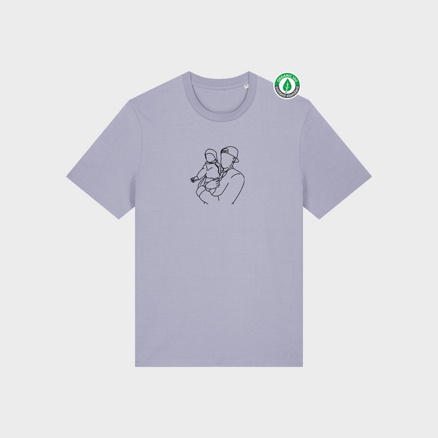 Organiskās kokvilnas T-krekls ar personalizētu "Line art"