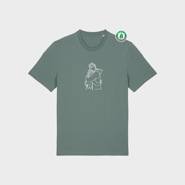 Organiskās kokvilnas T-krekls ar personalizētu "Line art"
