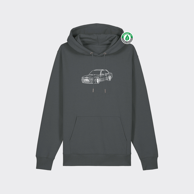 Organiskās kokvilnas hūdijs ar personalizētu "Line art"