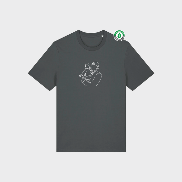 Organiskās kokvilnas T-krekls ar personalizētu "Line art"