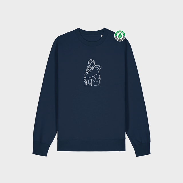 Organiskās kokvilnas džemperis ar personalizētu "Line art"