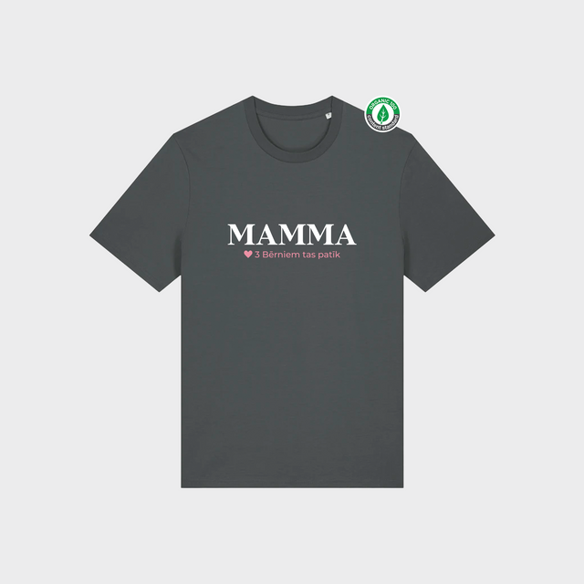 Organiskās kokvilnas Personalizējams T-krekls "Mamma bērniem patīk 2"