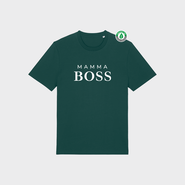 Organiskās kokvilnas T-krekls "Mamma BOSS"
