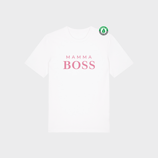 Organiskās kokvilnas T-krekls "Mamma BOSS"